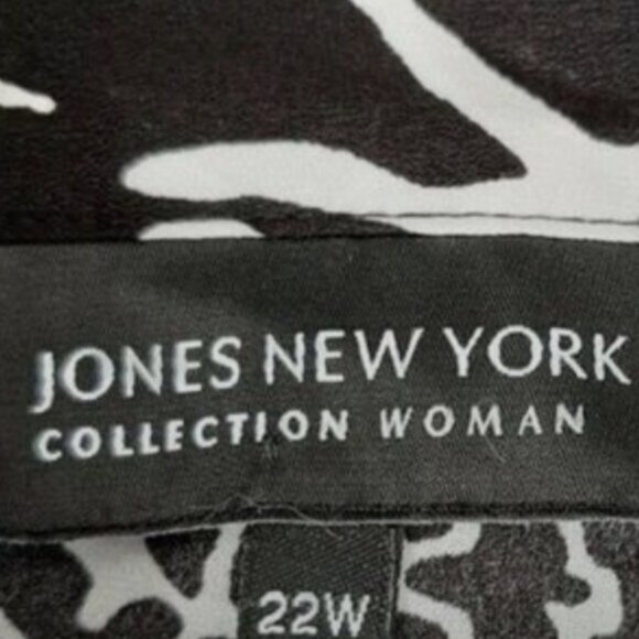 JONES NEW YORK / Button Down Shirt B&W Floral Print Sz 22 W - Picture 8 of 8